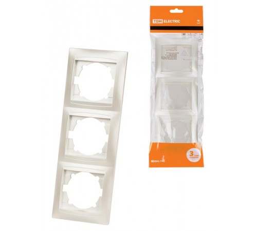 Рамка 3-х постовая вертикальная перламутр "Лама"  SQ1815-0834  TDM