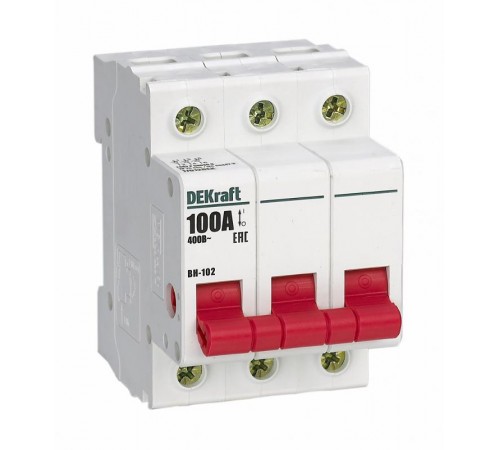 Выключатель нагрузки 3Р 100А ВН-102  17012DEK  DEKraft