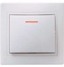 КВАРТА Белый Выключатель 1-клавишный с индикацией 10А ВС10-1-1-КБ  EVK11-K01-10-DM  GENERICA