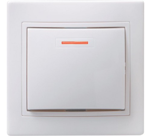 КВАРТА Белый Выключатель 1-клавишный с индикацией 10А ВС10-1-1-КБ  EVK11-K01-10-DM  GENERICA
