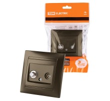 Розетка TV ("мама") + SAT (F-разъем) 0-2400МГц бронза "Лама"  SQ1815-0720  TDM