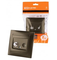 Розетка TV ("мама") + SAT (F-разъем) 0-2400МГц бронза "Лама"  SQ1815-0720  TDM