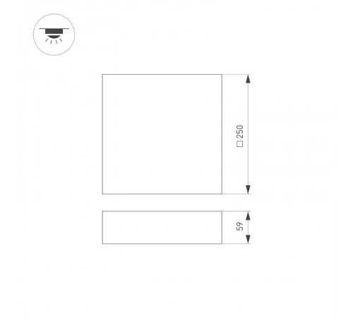 Светильник SP-QUADRO-S250x250-25W Warm3000 (BK, 120 deg, 230V) (Arlight, IP40 Металл, 3 года)  034788  Arlight