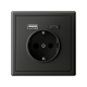 ArtGallery Базальт Розетка 16А с 2 USB A+C, 5В/2,4А/3,0А, 2х5В/1,5А, механизм  GAL001432  SE