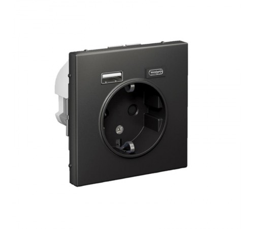 ArtGallery Базальт Розетка 16А с 2 USB A+C, 5В/2,4А/3,0А, 2х5В/1,5А, механизм  GAL001432  SE