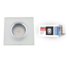 Светильник декор.встр Luciole DLS-L113 GU5.3 CHROME/MATT CLEAR квадр GU5.3 доп.LED подсветка 3Вт металл/стекл. Хром/мат+прозр  UL-00000366  Fametto