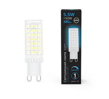 Лампа светодиодная G9 AC185-265V 5,5W 580lm 6500K керамика диммируемая LED 1/10/200  107309355-D  Gauss