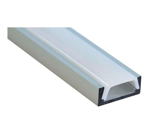 Профиль алюминиевый для светодиодной ленты накладной низкий с заглушками серебро CAB262  2м ( в комплекте 2 заглушки, 4 крепежа)  10267  FERON