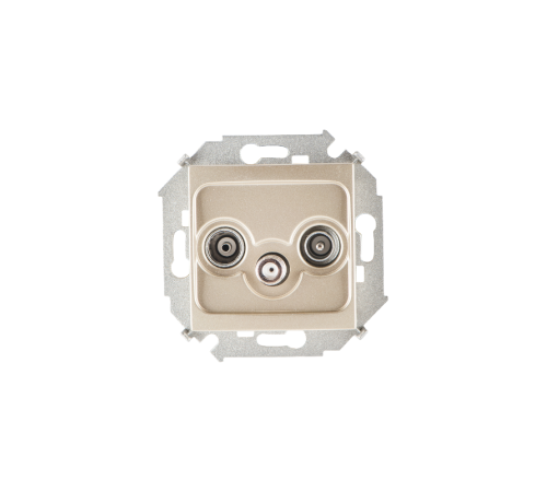 Simon 15 Шампань Розетка R-TV-SAT одиночная, винт. зажим  1591466-034  Simon