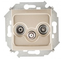 Simon 15 Шампань Розетка R-TV-SAT одиночная, винт. зажим  1591466-034  Simon