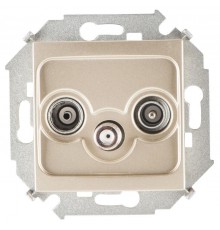 Simon 15 Шампань Розетка R-TV-SAT одиночная, винт. зажим  1591466-034  Simon