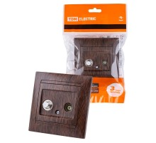 Розетка TV ("мама") + SAT (F-разъем) 0-2400МГц венге "Лама"  SQ1815-0420  TDM