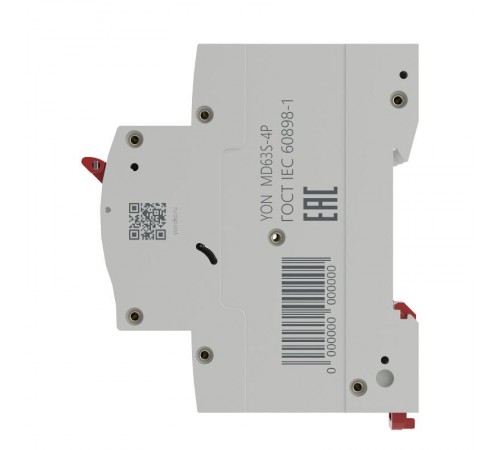 Автоматический выключатель модульный YON max типа MD63S, 4,5кА, 4 полюса, хар-ка D, 6А  MD63S-4PD6  DKC