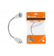 Переходник вилка-Е27 гибкий 300мм, белый,  SQ0335-1010  TDM