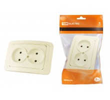 Розетка двойная 2П 10А сл. кость "Валдай"  SQ1804-0109  TDM