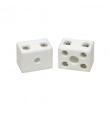 Клемма керамическая латунь 6 мм  2 пары контактов с крепежным отверстием (5 шт/уп)         PR08.7163  Промрукав