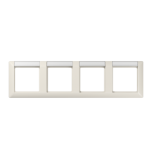 Рамка 4-кратная с полем для надписи для горизонтальной установки; слоновая кость  AS5840NA  Jung