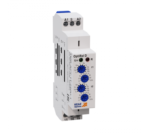 Реле времени OptiRel D TMR-ACY-1T-240U-1 циклическое 16А 1СО 12-230АС/DC  332030  КЭАЗ