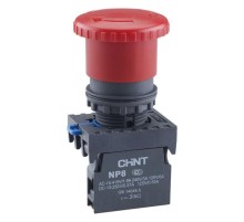 Кнопка управления "Грибок" 30мм NP8-11ZS/34 фикс., красн., 1НО+1НЗ, IP65 (R)  667854  CHINT