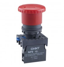 Кнопка управления "Грибок" 30мм NP8-01ZS/34 фикс., красн., 1НЗ, IP65 (R)  667851  CHINT