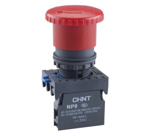 Кнопка управления "Грибок" 30мм NP8-20ZS/34 фикс., красн., 2НО, IP65 (R)  667852  CHINT