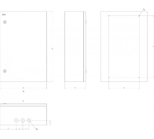  Щит с монтажной панелью металлический ЩМПг-07 IP54 (600х400х175) SIMPLE  Б0047696  ЭРА