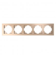 Рамка горизонтальная 5-местная, серия Катрин, GFR00-7005-02, шампань  39638  STEKKER