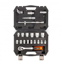 Набор инструментов НАИ-04/22 серия KBT-PROFESSIONAL с торцевыми шестигранными головоками и трещоткой 1/2"  91083  КВТ
