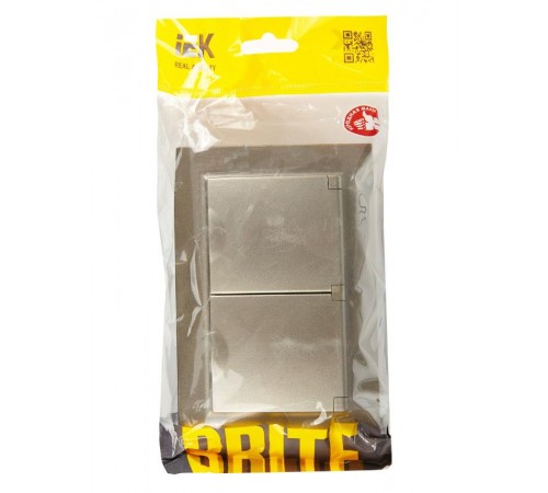 BRITE Розетка 2-ая с крышкой 16А в сб IP44 РСбш12-3-44-БрШ шампань  BR-R26-16-44-K37-F  IEK