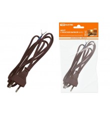 Шнур с плоской вилкой ШУ02 ШВВП 2х0,75мм2 1,7 м. коричневый "ЭКО"  SQ1305-0016  TDM