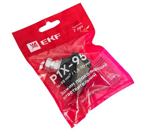Зажим прокалывающий ответвительный P1X-95 16-95 мм2 / 1,5-10 мм2 инд. упак.  p-1x-95-r  EKF