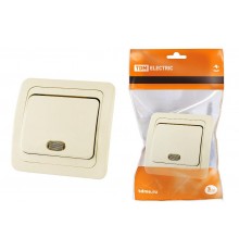 Выключатель 1-кл. с подсветкой 10А сл. кость "Валдай"  SQ1804-0104  TDM