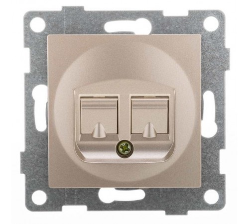 Ugra Розетка компьютерная и телефонная  (RJ45, RJ12), СУ, шампань  С11КТ-027  GUSI Electric