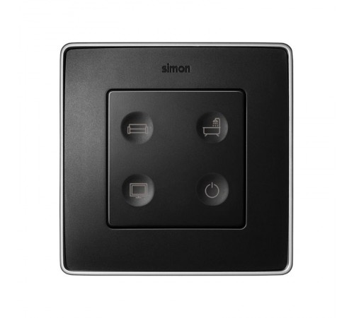 Сенсорный 4-кл выключатель с тематической маркировкой Т1, графит  8000643-038  Simon