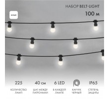 Готовый набор: "Евро Belt Light" 2 жилы шаг 40 см, Белые LED лампы 45мм (6 LED)  331-345  NEON-NIGHT