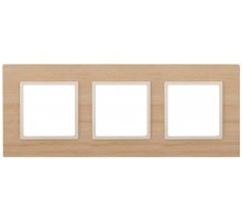 14-5303-11 Рамка на 3 поста, дерево, Эра Elegance, клён+сл.кость  Б0034582  ЭРА