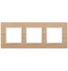 14-5303-11 Рамка на 3 поста, дерево, Эра Elegance, клён+сл.кость  Б0034582  ЭРА