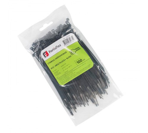 Стяжка нейлоновая КСС "MULTILOCK" 4х150 (черн) (100шт)  102315  Fortisflex