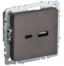 BRITE Розетка USB A+C 18Вт РЮ11-1-БрТБ темная бронза  BR-U22-018-K45  IEK
