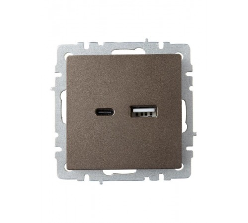 BRITE Розетка USB A+C 18Вт РЮ11-1-БрТБ темная бронза  BR-U22-018-K45  IEK
