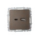 BRITE Розетка USB A+C 18Вт РЮ11-1-БрТБ темная бронза  BR-U22-018-K45  IEK