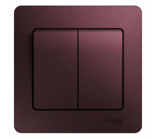 Glossa Баклажановый Выключатель 2-клавишный сх.5, 10AX (в сборе)  GSL001152  SE