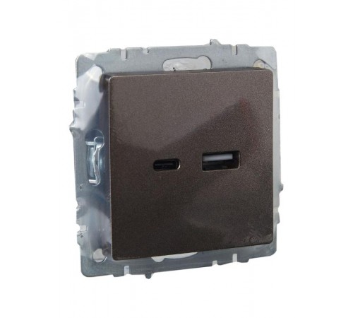 BRITE Розетка USB A+C 18Вт РЮ11-1-БрТБ темная бронза  BR-U22-018-K45  IEK