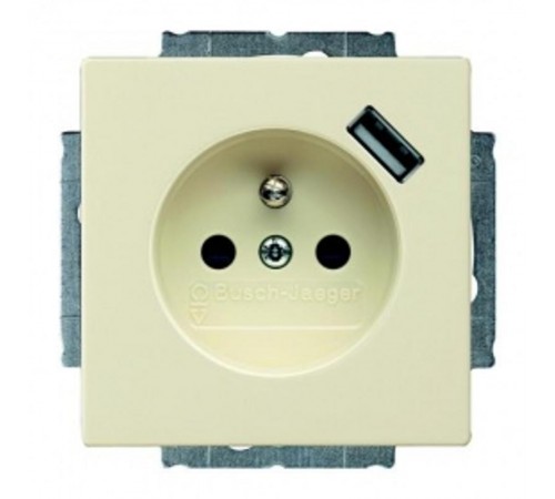 ABB Basic 55 Сл. кость Розетка Schuko 20 EUCBUSB-92-500, 16А, 700 мА  2011-0-6192   2CKA002011A6192  ABB