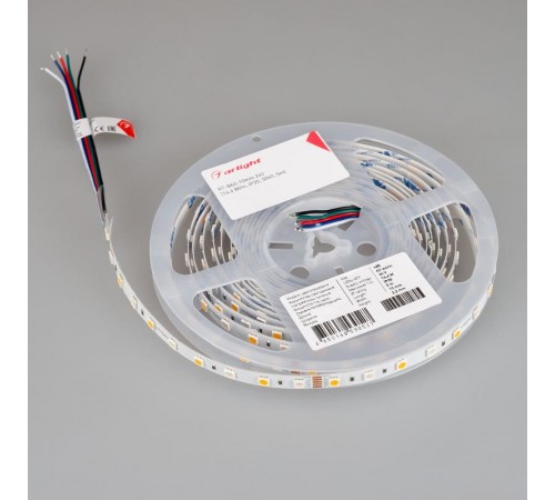 Лента светодиодная RT-B60-10mm 24V RGBW-Warm (14.4 W/m, IP20, 5060, 5m) (arlight, Открытый)  018327(2)  Arlight