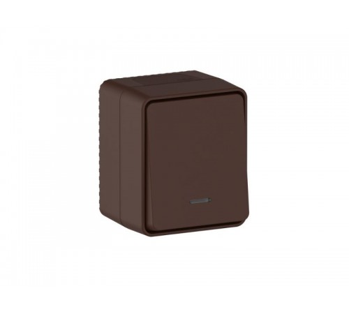 AtlasDesign Profi54 Коричневый О/У Выключатель 1-клавишный с подсветкой 10 АХ  ATN546013  SE