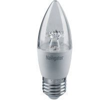 Лампа светодиодная LED 7Вт Е27 230В 4000К NLL-C37-7-230-4K-E27-CL свеча прозрачная  71851  Navigator