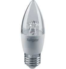 Лампа светодиодная LED 7Вт Е27 230В 2700К NLL-C37-7-230-2.7K-E27-CL свеча прозрачная  71849  Navigator
