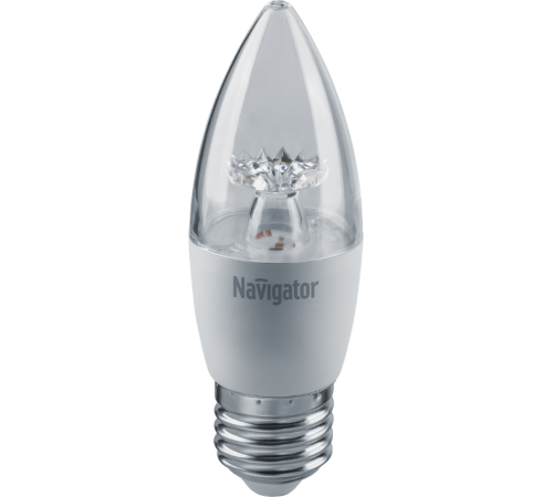 Лампа светодиодная LED 7Вт Е27 230В 2700К NLL-C37-7-230-2.7K-E27-CL свеча прозрачная  71849  Navigator