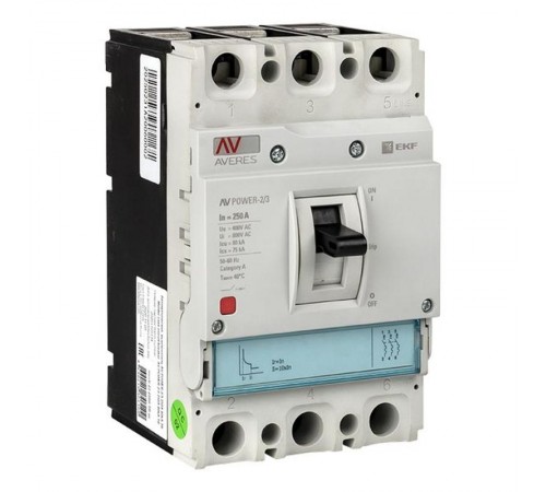 Выключатель автоматический AV POWER-2/3 250А 80kA TR AVERES  mccb-23-250H-TR-av  EKF